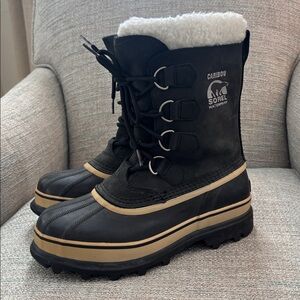 SOREL Black Caribou Waterproof Insulated Winter Boots Women’s‎ size 7